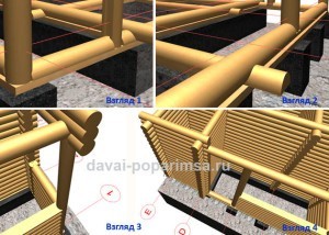 Деревянная баня 5&times;6 метров &ndash; чертежи бревенчатых стен