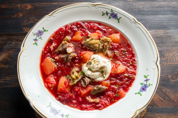 Насыщенный свекольник с рисом и чечевицей