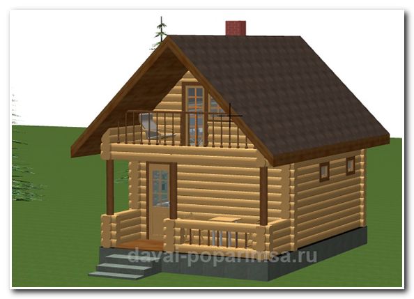 Баня с мансардой 4&times;6 метров