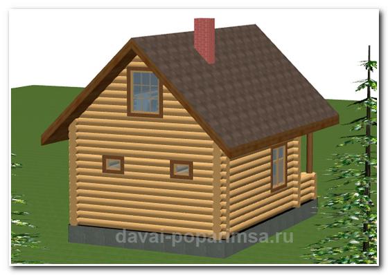 Баня с мансардой 4&times;6 метров