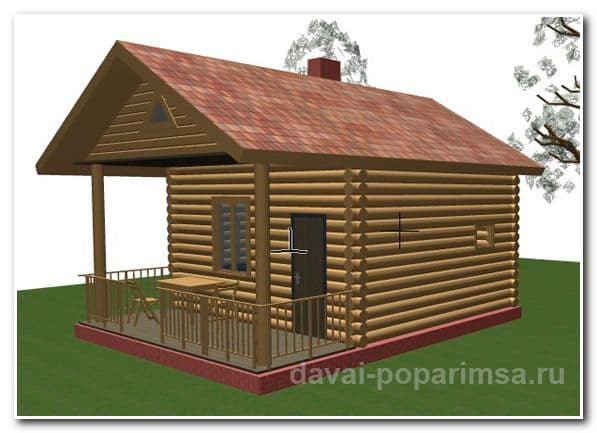 Баня с террасой – планировка на 4-5 человек Баня с террасой – планировка на 4-5 человек