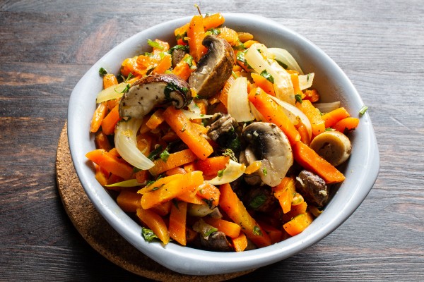 Королевские шампиньоны с овощами для тех, кто постится